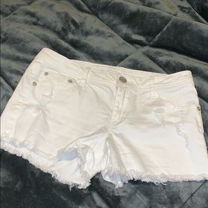 White denim shorts